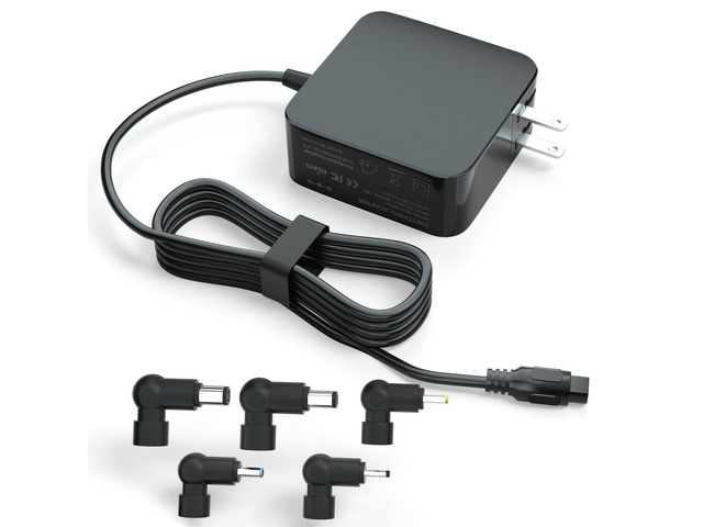 65W Laptop Charger for ASUS VivoBook ZenBook, Chromebook Round Tip Connector, Convertible Connector, Supports 45W 33W Notebook Power Adapter and...