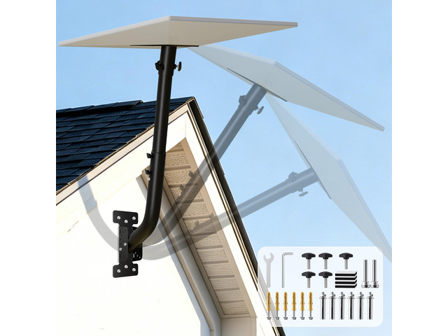 Starlink Mount for Standard 4/4X/V3/Gen 3 Stability Heavy Duty Adjustable Wall/Roof/Pole Mounting Kit,Extension Tube, Storm-Proof Carbon Steel