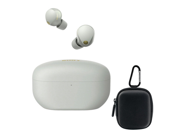 WF-1000XM5 Truly Wireless Noise CANCELING Earbuds with Earbud CASE - Silver Earphone Case Compatible with WF-1000XM4 Noise-canceling, Best Noise...