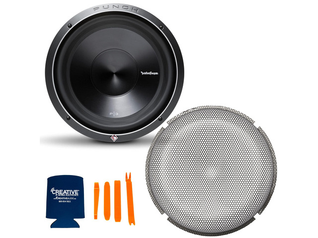 P3D4-12 12 in Subwoofer & P2P3G-12 Grille Bundle Bundle includes one P3D4-12 Punch P3 12 in dual 4-ohm subwoofer and one P2P3G-12 stamped grille...