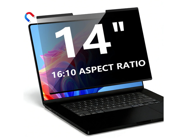 Magnetic 14 Inch 16:10 Laptop Privacy Screen Filter Removable Laptop Privacy Filter Shield and Anti Glare Protector, Compatible with HP Dell Acer...