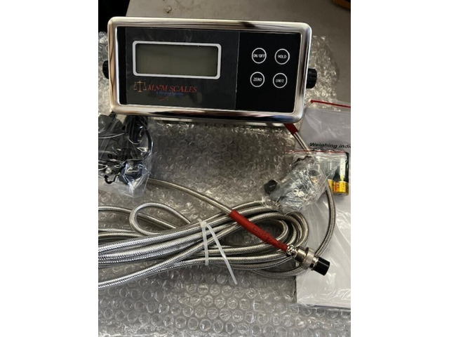 LP-7515-C Indicator with 5 Prong Connection and Cable, LCD Display with Backlight, PCB Board RS232 Output, Compatible with Any Floor Scale, Black