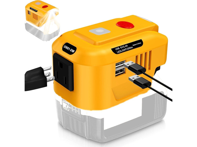 150W Phone Charger Adapter for Dewalt 18V-60V Battery w/Dual USB Port DC 18V to AC 120V Top Off Inverter Power Supply for Dew-alt Perfect for...
