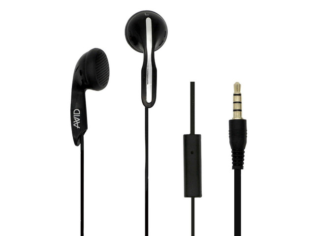 Products AE-1M Disposable Stereo Black School Earbuds with Mic, Black (100 Pack)