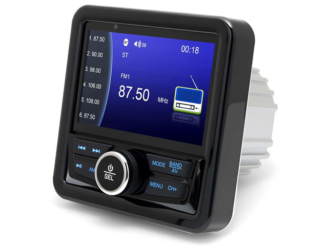 Marine Boat Stereo Gauge Receiver - Audio Systems, 3.9 Inch Video Playback, Wireless Connection, AM/FM, USB Port, AUX, No CD DVD Player Radio...