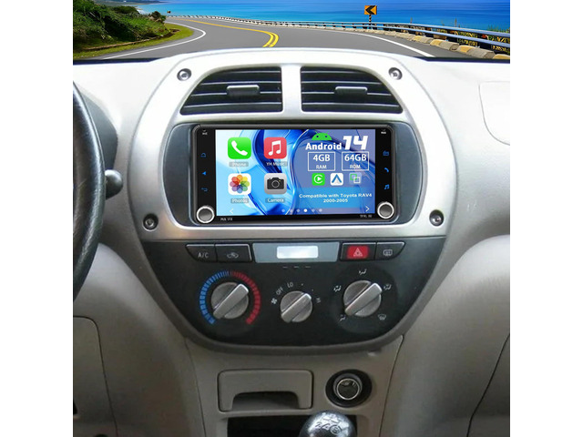 Double Din Car Stereo Upgrade Radio for Toyota Yaris 2007-2011 Android 14 4G+64G 7' Touchscreen Wireless Carplay Android Auto GPS WiFi Bluetooth...