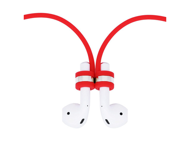 Earphone Strap 360° Magnetic Super Strong Cord Anti-Lost Leash Sports String - Accessories for Airpods PRO/2/1 (Red)