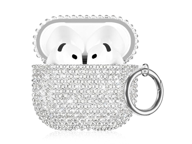 Bling Case Compatible with AirPods 4th Generation (2024), Sparkling Diamond Case for AirPods 4 Case Bling Rhinestones for Women, Shockproof...