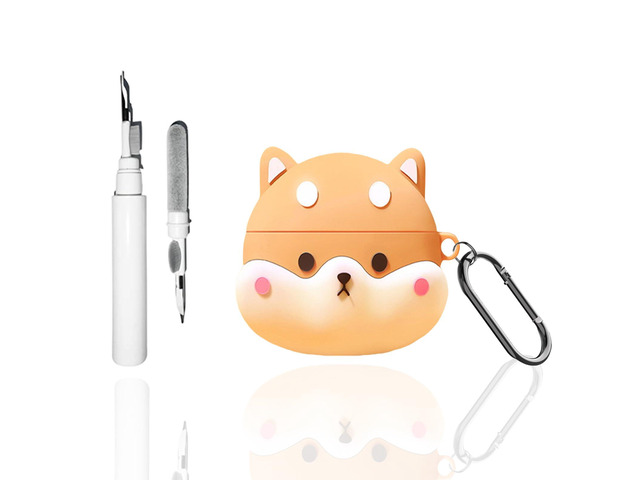 Compatible with Bose QuietComfort Earbuds II (2022) / Ultra Earbuds (2023) 3D Corgi Anti-Fall Case with Carabiner Cleaning Tools Protective Cover