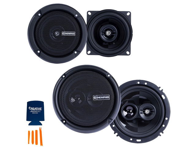 PRX4 4 in PRX603 6.5 in Speaker Pair Bundle One pair of PRX4 4 in coaxial speakers and one pair of PRX603 6.5 in 3-way coaxial speakers