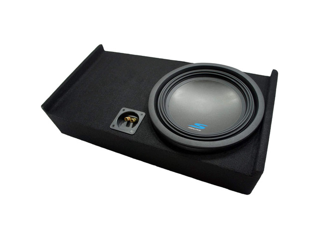 Alpine S-W12D4 Type S 12' Loaded Sub Box Fits 2009-2015 Ford F150 SuperCrew Single subwoofer enclosure, dual 4 ohm 1800-watt peak driver,...