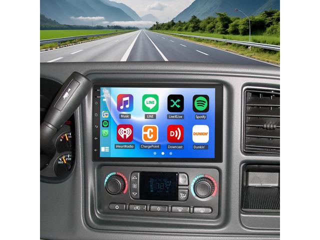 Car Stereo Radio for GMC Yukon 2004-2006 w/Wireless Carplay Android Auto 7'' Touch Screen Double Din Android 14 for GMC Yukon GPS Navi Head Unit...