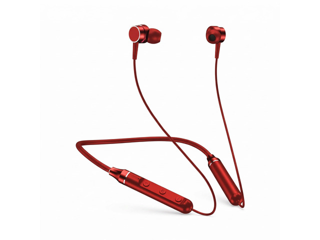 Bluetooth Headphones, 5.1 Cordless Sports Earbuds, Stereo in Ear Earphones, Noise Cancelling Headsets for Gym Running Workout (Red)