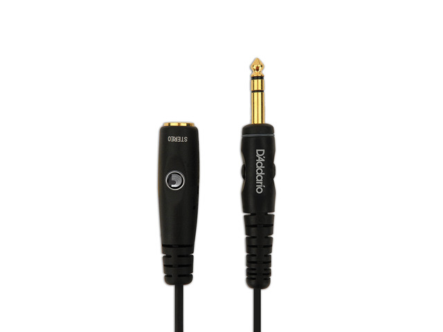D'Addario Accessories Headphone Extension Cable - 1/4 Inch Female to 1/4 Inch Male Headphone Cable - Stereo Cable - 20 Feet/7.62 Meters - 1 Pack