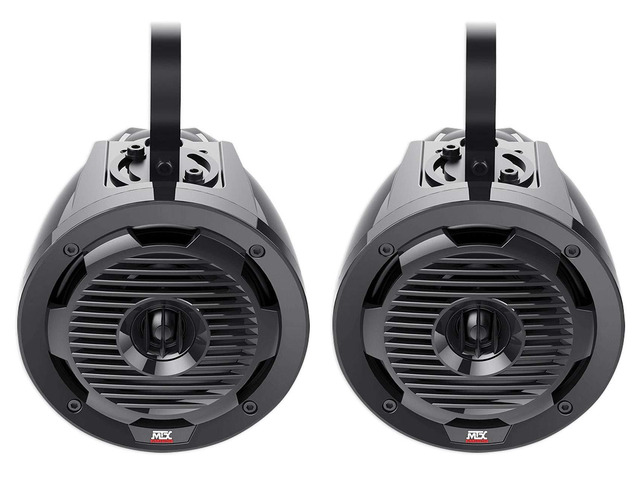 Pair WET65T 6.5' 300 Watt Marine Boat Wakeboard Tower Speakers - Black