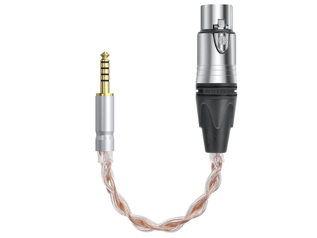 4.4mm Balanced Male to 4-Pin XLR Balanced Female Headphones Audio Adapter Cable, OCC Copper Silver Plated Upgrade Cord, Compatible with Amplifiers,...