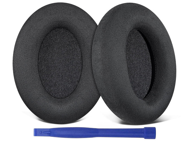 Micro Suede Earpads for Sony WH-1000XM3 Over-Ear Headphones, Noise Isolation Foam, Added Thickness - Black