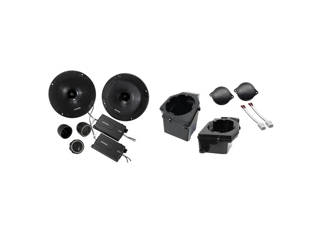 46CSS654 6.5' CSS Component Speakers and Front 6.5' Speaker Pods with Tweeter Adaptors Compatible with Jeep JL (2018-2023) & JT (2020-2023)