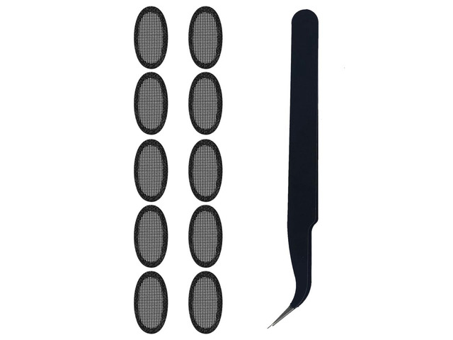 Replacement Dust Filter for Bose QuietComfort Ultra (2nd Gen)/Ultra Earbuds Earbuds Dust Proof Mesh,Black,10 Pieces,Includes Tool Tweezers