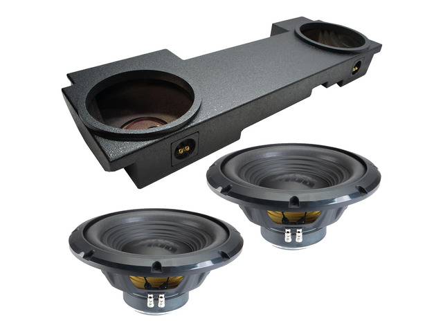 W12S4 Dual 12' Rhino Coated Sub Box Fits 2002-2013 Chevy Avalanche Sealed loaded enclosure installed subwoofer drivers, 500W RMS combined power,...