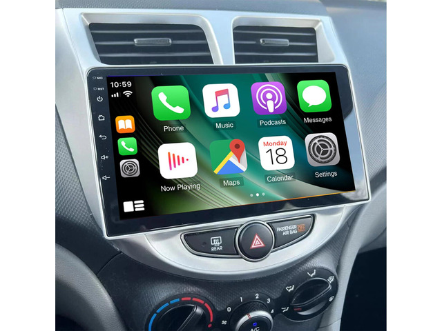 Car Stereo Radio Fit for Hyundai Accent Verna Solaris 2011-2019, 9 inch Touchscreen Car Radio with Carplay Android Auto Support Bluetooth FM GPS...