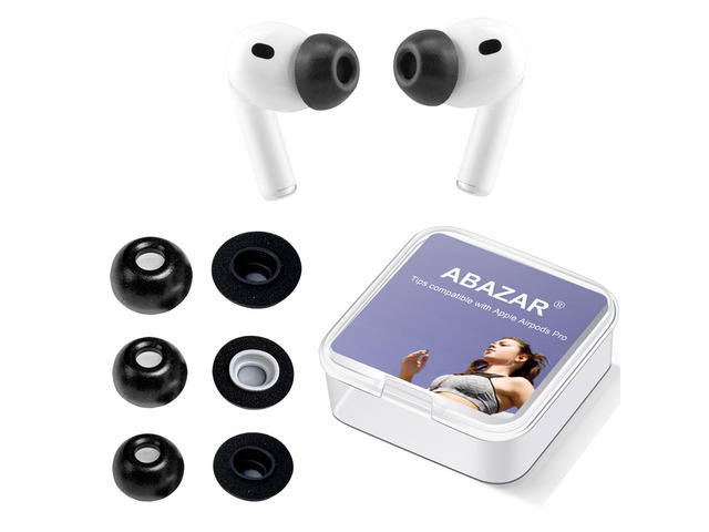 Memory Foam Tips for Newest AirPods Pro 3, No Silicone Eartips Pain, Anti-Slip Replacement Ear Tips, Fit in The Charging Case, Reducing Noise Ear...
