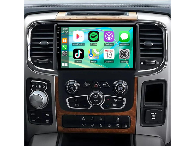 Car Radio for Dodge Ram 1500 2500 3500 2013-2018 Built-in Wireless CarPlay Android Auto. 9in Car Radio Player with Bluetooth WiFi Mirror Link Split...