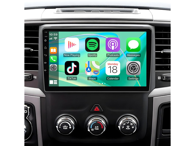 Car Radio for Dodge Ram 1500 2500 3500 2013-2018 with CarPlay Android Auto, 9in Car Stereo Radio Support GPS Navigation Bluetooth WiFi FM/RDS SWC...