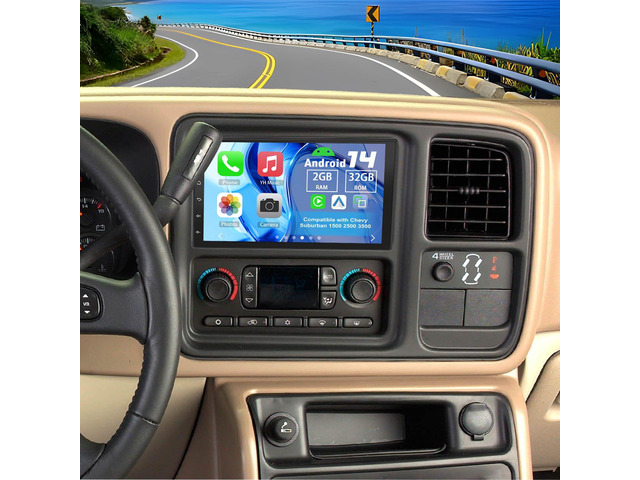 2 Din Car Stereo Radio for Chevy Suburban 1500 2500 3500 2003-2006 Android 14 7' Car Radio w/Wireless Carplay Android Auto GPS WiFi Bluetooth RDS...