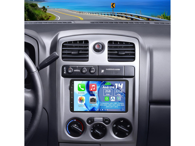 Android 14 Double Din Car Stereo Radio for GMC Canyon 2004-2012 2G+32G 7' Touchscreen Car Radio w/Wireless Carplay Android Auto GPS WiFi...
