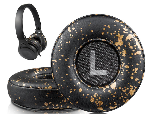 Professional Ear Pads Cushions Replacement for Beats EP Wired On-Ear Headphones, Ear Pads with High-Density Noise Isolation Foam - EP PL Black Gold