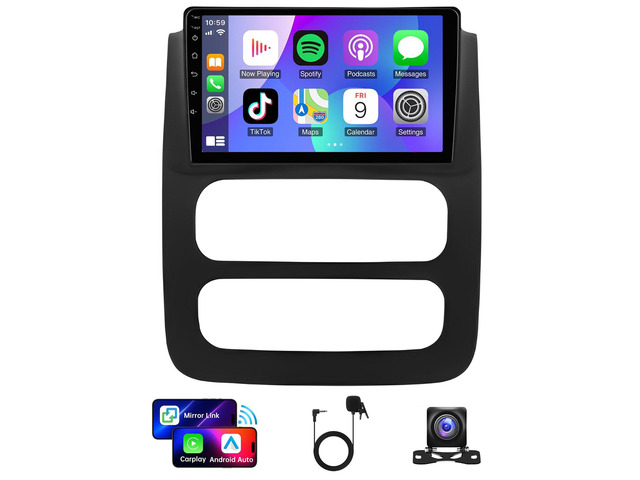 Car Radio for Dodge RAM 1500 2500 3500 2002 2003 2004 2005 with Wireless CarPlay Android Auto, 9' Touch Screen Car Stereo with Bluetooth WiFi DSP...