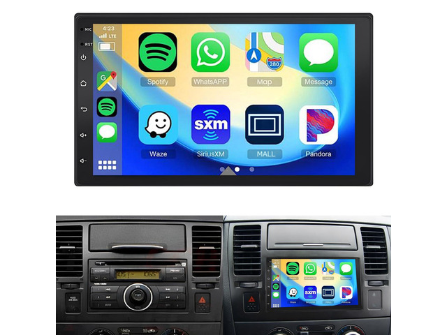 7' Screen Car Radio for Nissan Versa 2007-2011 with CarPlay Android Auto Car Radio Touch Screen for Versa GPS Bluetooth, WiFi, SWC, FM, Mic,...