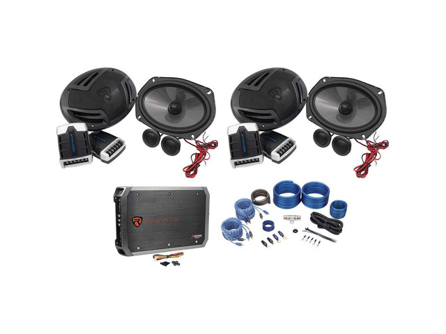 RV69.2C 6x9 Component Car Speaker 2-Pair with RXA-F1 Amplifier 2000W Peak / 440W RMS Speaker 4-Pack, CEA Rated, 4 Ohm, RXA-F1 1600W Peak / 400W...