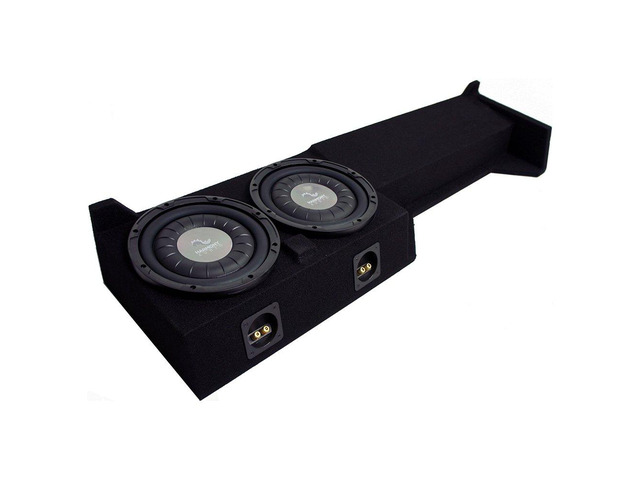 Loaded Dual 10' Sub Box F104 Fits Nissan Frontier Crew Cab Complete bass upgrade, custom truck subwoofer enclosure, matched drivers and power,...
