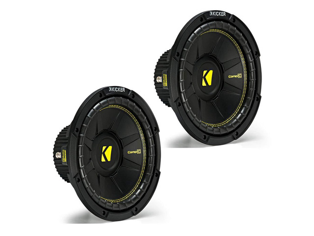 44CWCS104 CompC 10' Subwoofer Pair Single Voice Coil 4 Ohm Subs Everyday bass value set of 2, lightweight rigid cones, clean punchy low end, SVC...