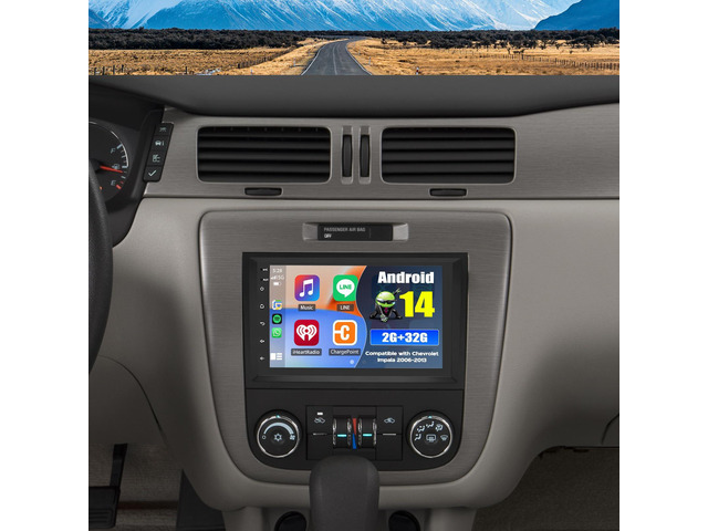 Android 14 2 Din Car Stereo Radio for Chevrolet Impala 2006-2013 7' Touchscreen Car Radio w/Wireless Carplay Android Auto GPS WiFi Bluetooth RDS...
