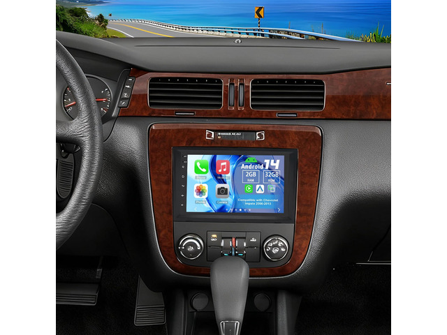Double Din Car Stereo Upgrade Radio for Chevrolet Impala 2006-2013 Android 14 2G+32G 7' Touchscreen w/Wireless Carplay Android Auto GPS WiFi...
