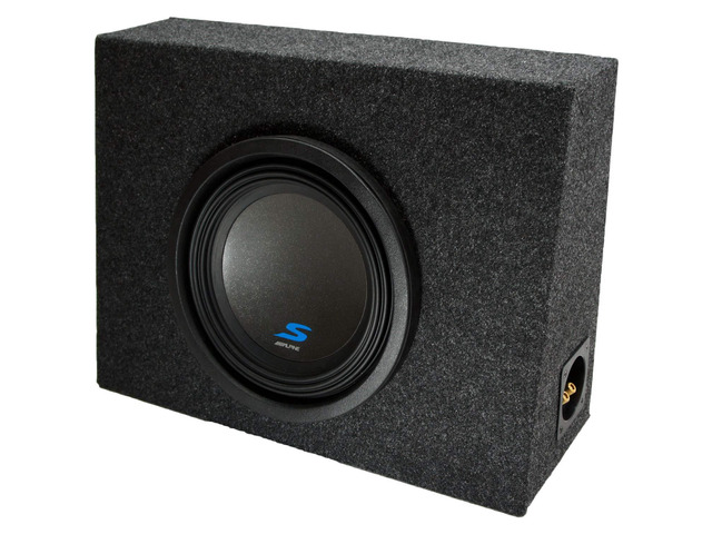 Alpine S-W10D4 Type S Truck Sub Box Ported 10' Standard Cab Loaded Package Behind-seat wedge with tuned vent bass, dual voice coil subwoofer...