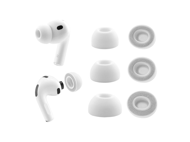 Replacement Foam Ear Tips for AirPods Pro 3 Silicone Shield 3 Pairs (Gray, Assorted S/M/L), Ultimate Comfort, Compatible with AirPods Pro 3rd...