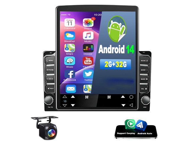 Android 14 2 Din Car Stereo Radio for Nissan Frontier 2005-2008 9.7' Touchscreen Car Radio w/Wireless Carplay Android Auto GPS WiFi Bluetooth RDS...