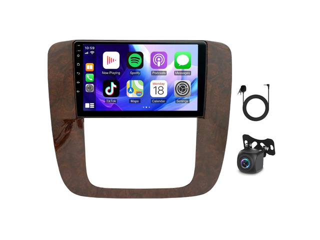 Double Din Car Stereo Radio for Chevy Silverado Tahoe Suburban GMC Yukon 2007-2012 with Wireless CarPlay Android Auto, 9 Inch Touch Screen for...