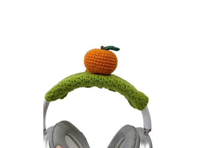 Crochet Mushroom Headband Cover for Airpods Max, Handmade Knitted Fruit Headband Cushion Pad Protector, Cute Sweat Cover Sleeve for Airpods Max...