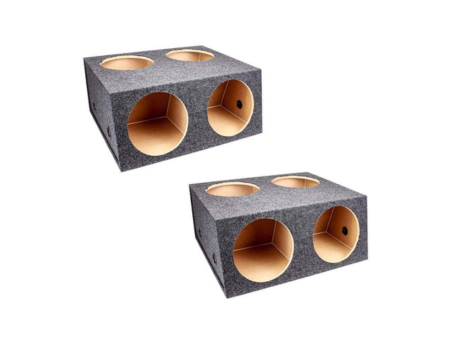 QPower 4-Hole 12' Sealed Divided Car Audio Subwoofer Enclosure, 2-Pack Designed for Vehicle Stereo Equipment and Custom Deep Bass Sound System...