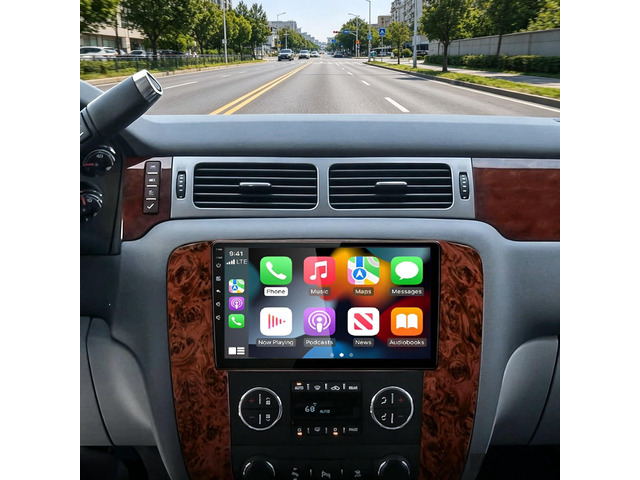 Car Radio for Chevy Silverado Tahoe Suburban GMC Yukon Sierra 2007-2013 9' IPS Touch Screen Stereo with CarPlay/Android Auto Bluetooth WiFi...