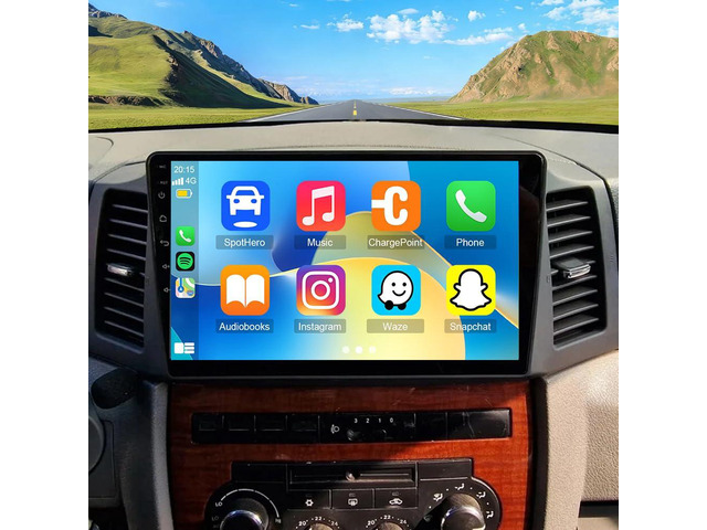 Car Stereo for Jeep Grand Cherokee 2004-2007 W/Wireless Carplay/Android Auto, 10''IPS Touch Screen Car Radio Multimedia Receiver, Bluetooth, GPS...