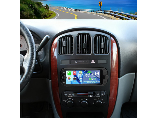 Android 14 Double Din Car Stereo Upgrade Radio for Jeep Liberty 2002-2007, 4G+64G 6.86' Touchscreen Wireless Carplay Android Auto GPS WiFi...