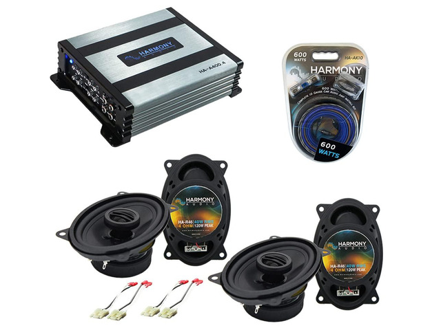 R46 4x6 Speakers with Amp and Install Kit Fits 88-94 Chevy CK 4-channel power pack, 10-gauge wiring included, direct factory upgrade package,...