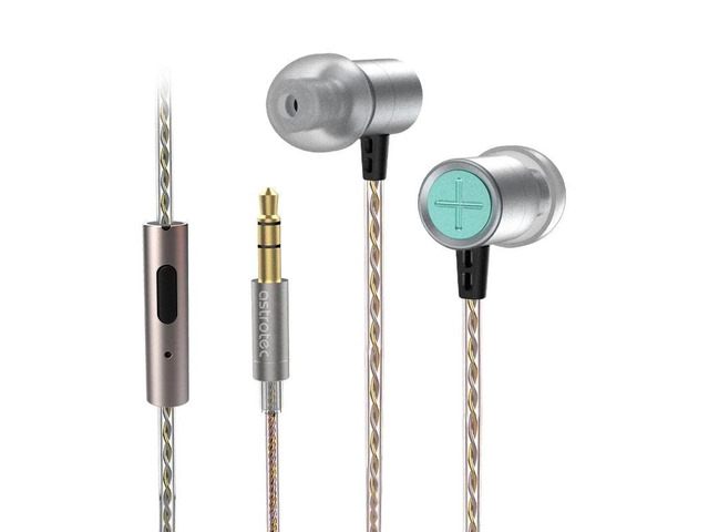 Astrotec Vesna Wired Earbuds with Microphone Tiny Earbuds in Ear Monitor with LCP Diaphragm Portable Earphones Noise Cancelling Earbuds Neutral...