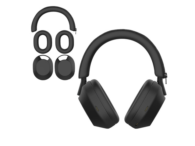 3 Set Case Cover for Sony WH-1000XM5 Headphones, Embody EarPad Covers/Ear Cup Covers/Headband Cover, Sweat-Proof Soft Silicone Headphones...